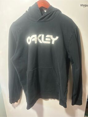 Oakley Black Pullover Hoodie with White Logo